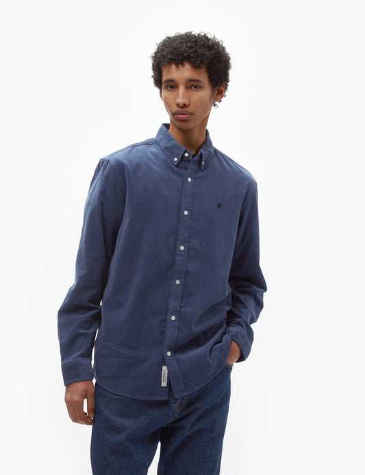 Madison Fine Cord Shirt - Hudson Blue