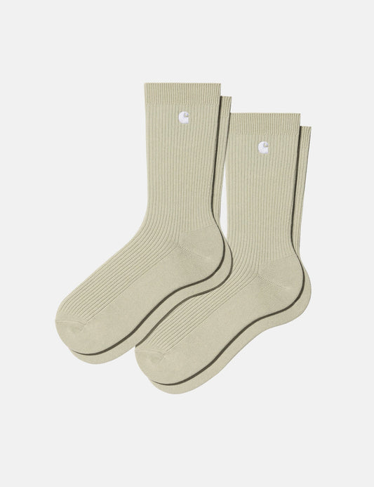 Madison Pack Socks (2 Pack) - Beryl Beige/White