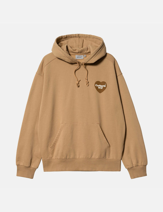 Heart Patch Hooded Sweatshirt - Dusty Hamilton Brown